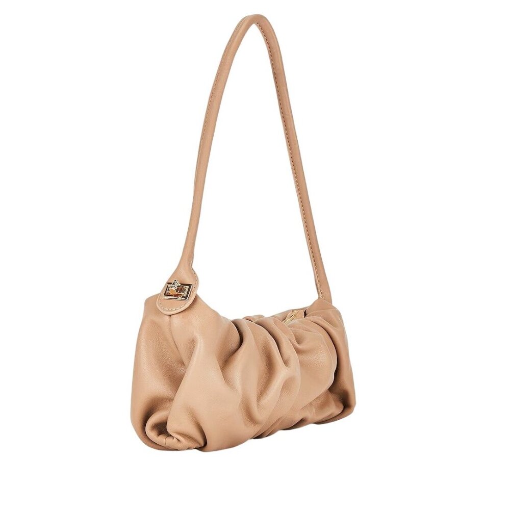 8 Other Reasons Puff Shoulder Bag in Khaki One Size New Womens Faux Leather - Picture 10 of 10